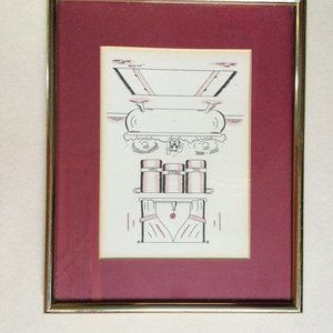 Framed funny print O.K. NOGGINS by JAN 1990 PASS-TIME Creations